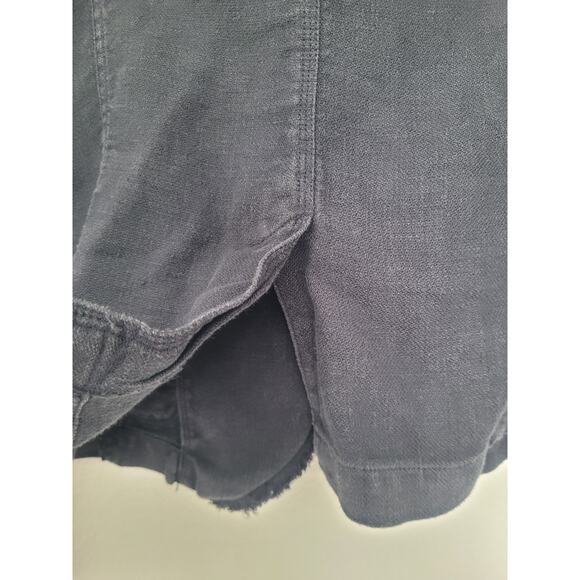 J.Crew 100% Linen Raw Hem Washed Utility Blazer Jacket M Navy Preppy Military - Picture 4 of 8